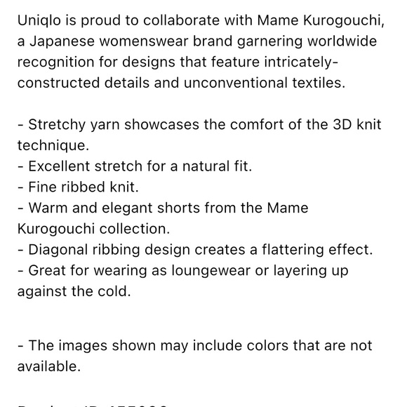 Uniqlo x Mame Kurogouchi Knit Souffle Yarn Ribbed Shorts Olive - Picture 7 of 7